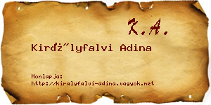 Királyfalvi Adina névjegykártya